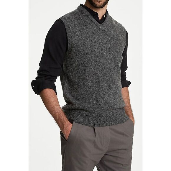 NWOT Marks & Spencer Pure Extra Fine 100% Lambswool Men's Sweater Vest Large - Picture 1 of 10